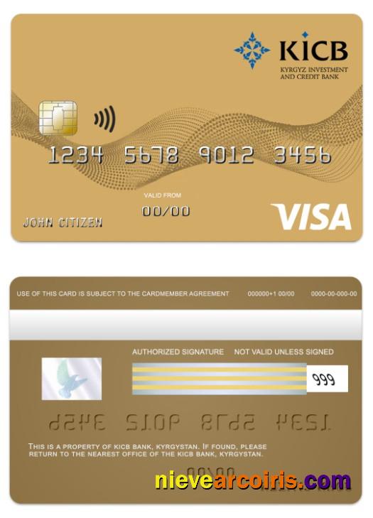 Kyrgystan KICB Bank visa gold card